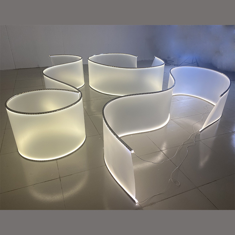 Matte white solid color semi transparent hotel banquet hall Christmas Day outdoor waterproof calligraphy art pendant light ribbon