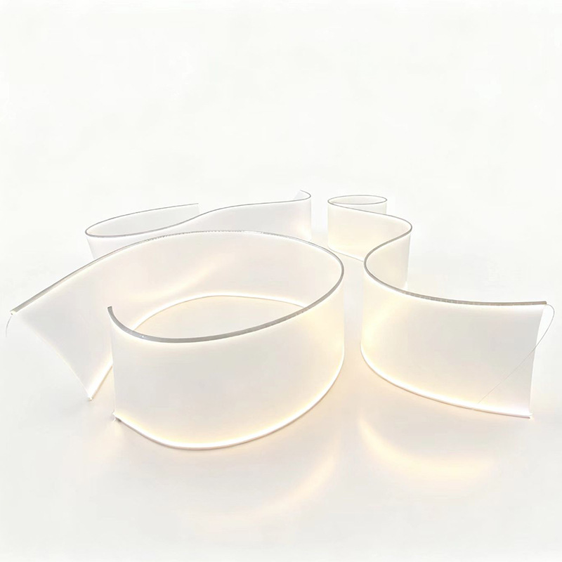 Matte white solid color semi transparent hotel banquet hall Christmas Day outdoor waterproof calligraphy art pendant light ribbon