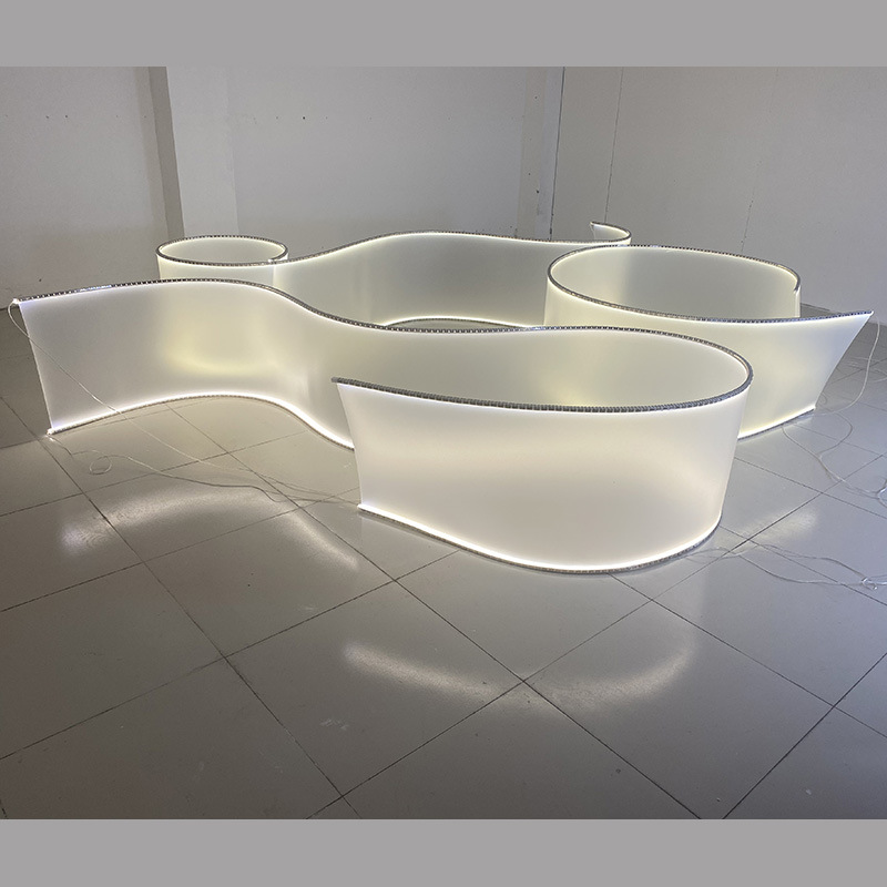 Matte white solid color semi transparent hotel banquet hall Christmas Day outdoor waterproof calligraphy art pendant light ribbon