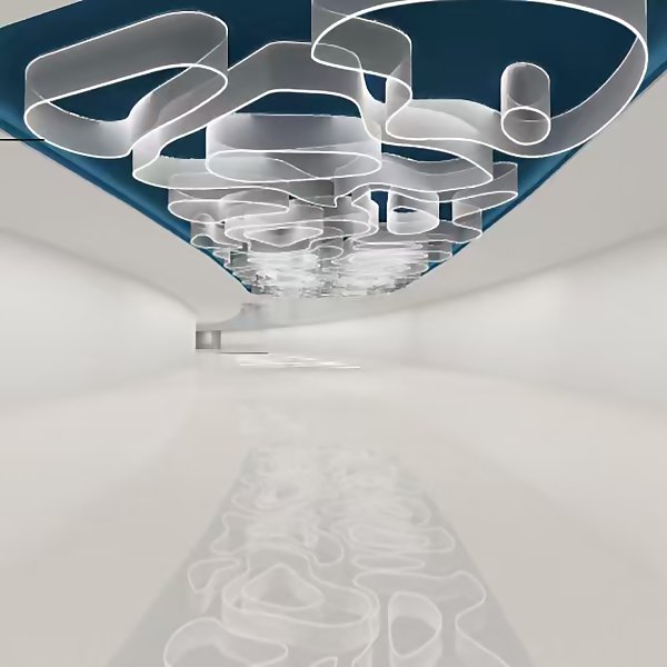 Matte white solid color semi transparent hotel banquet hall Christmas Day outdoor waterproof calligraphy art pendant light ribbon