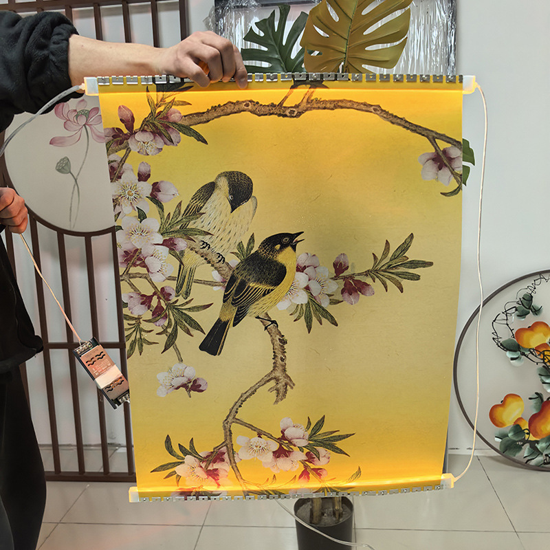 New double-sided semi transparent ancient style street scenic spot viewpoint waterproof spray painted luminous hanging curtain pendant light ribbon