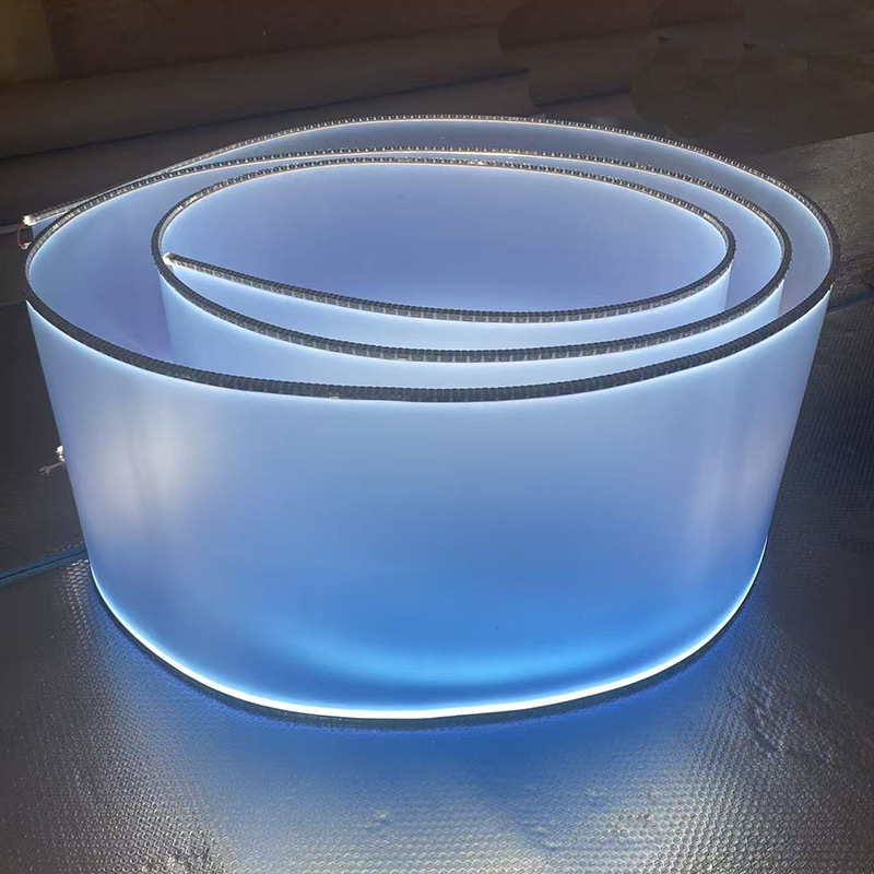 Translucent frosted solid color gradient outdoor waterproof exhibition banquet hall design Song style aesthetic technology pendant light ribbon