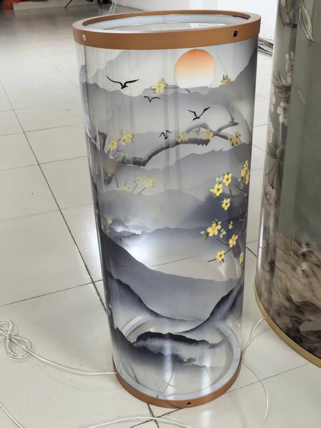 National style Song style waterproof and fireproof customized landscape cylindrical lamp