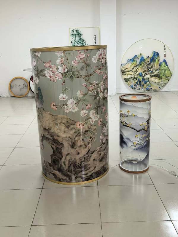 National style Song style waterproof and fireproof customized landscape cylindrical lamp