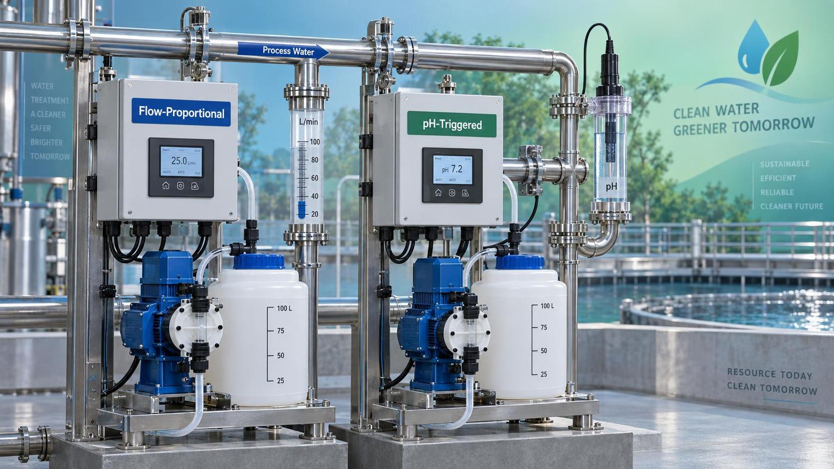 Por qué las unidades de dosificación automática proporcionales al caudal y activadas por pH producen resultados diferentes en la neutralización de aguas residuales