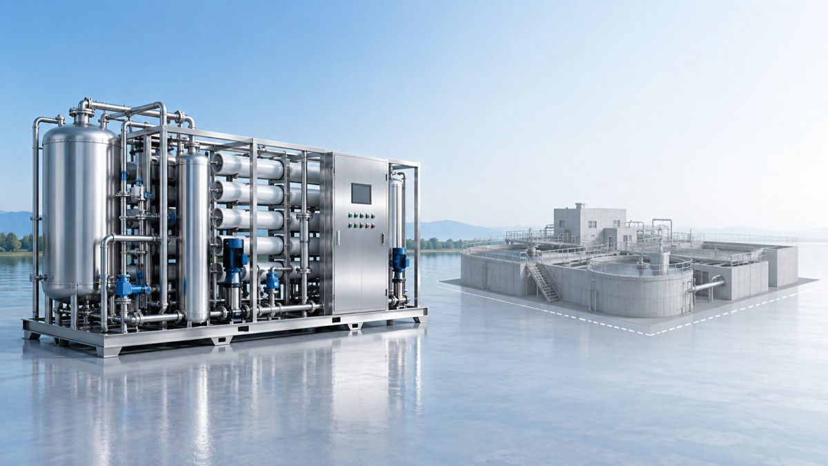 What footprint reduction does Large-Scale Integrated Skid-Mounted Water Purification Treatment Equipment deliver versus conventional concrete plants? ¿Qué reducción de huella ofrece el Equipo Integrado de Tratamiento para la Purificación de Agua a Gran Escala Montado sobre Patines en comparación con las plantas convencionales de hormigón?