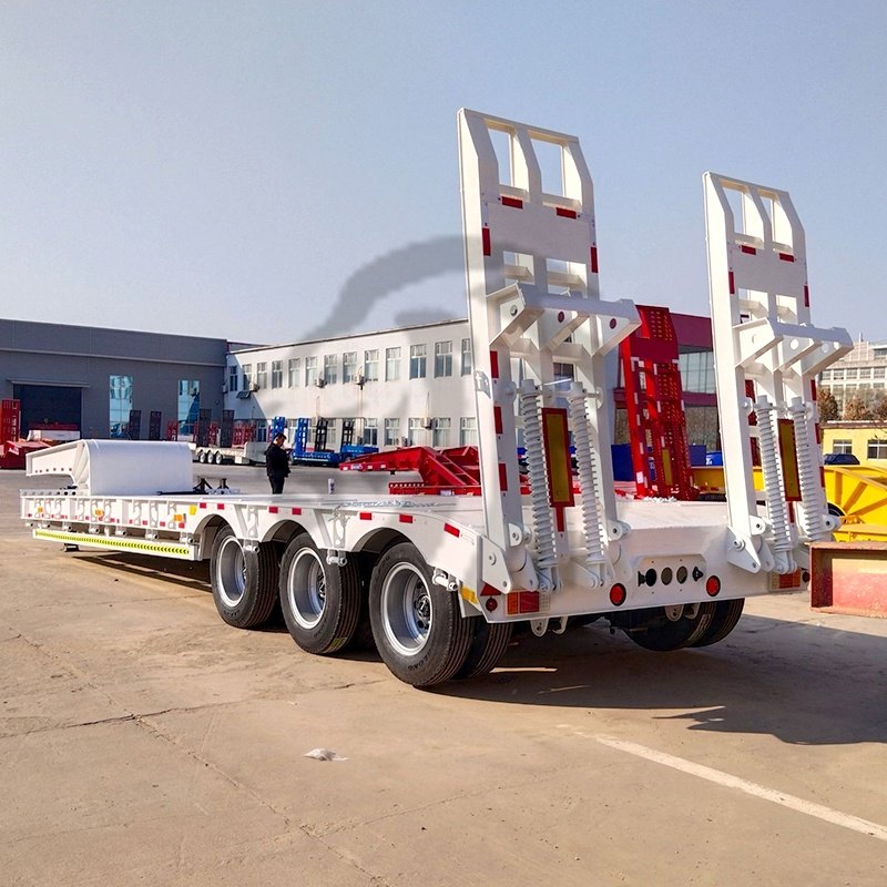 Previous Next 3 Axle 60 Tons Low Bed Semi-Trailer