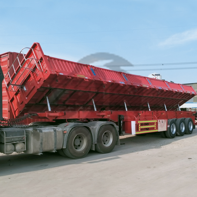 3/4 Axle Drop Side Wall Dump Tipper Semi-Trailer