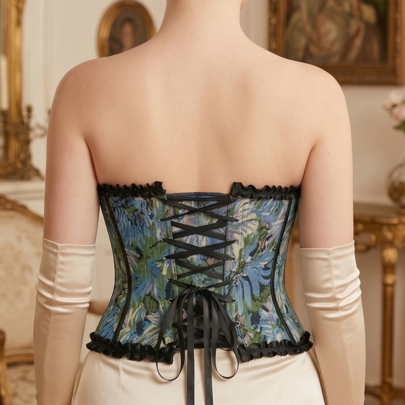 Van Gogh Style Floral Tapestry Corset
