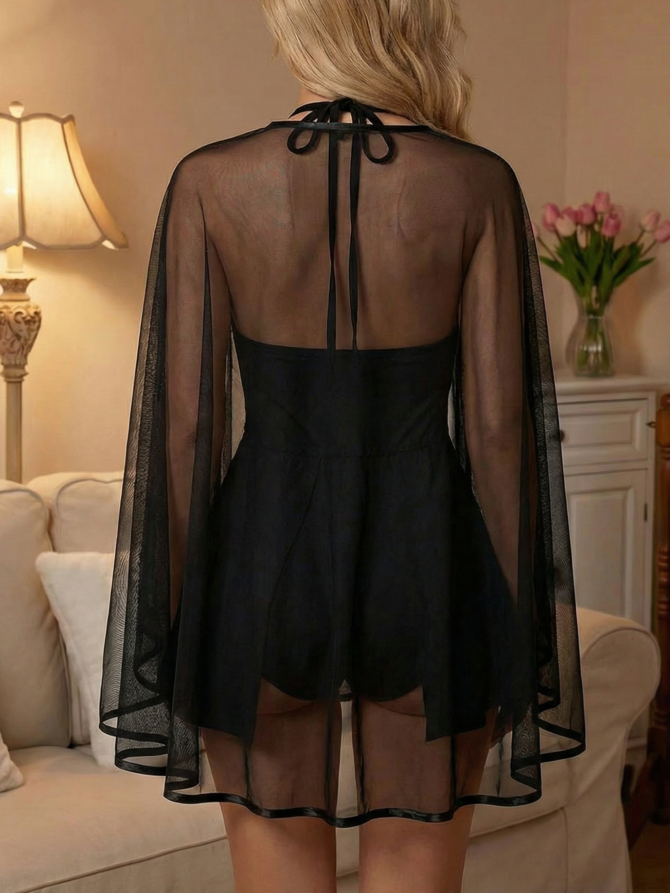 Sexy Lace-Up Cloak Role-Play Outfit