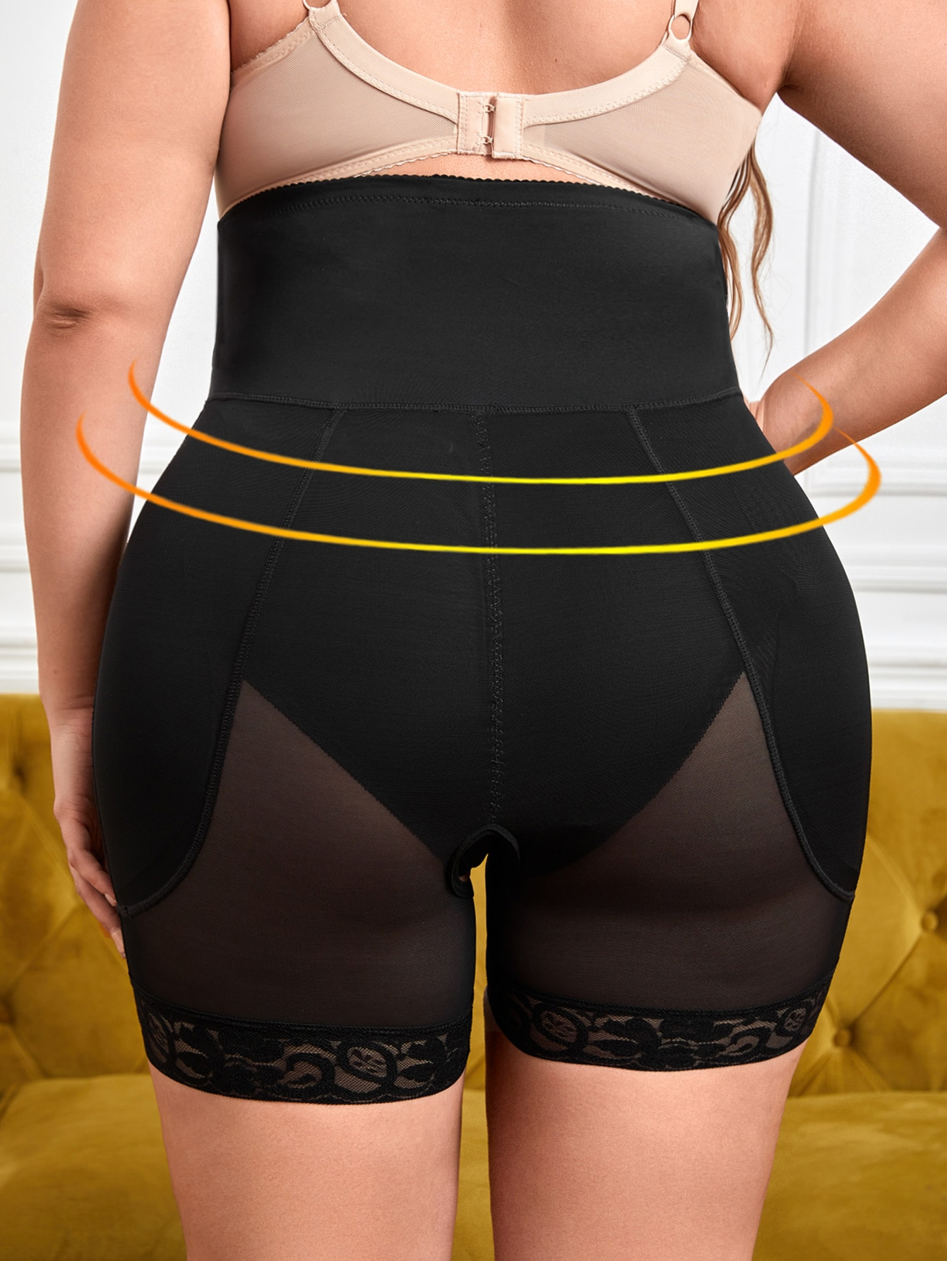 For Women High Stretch Breathable Double Waistband Hip Shaping Tight Shaper Shorts