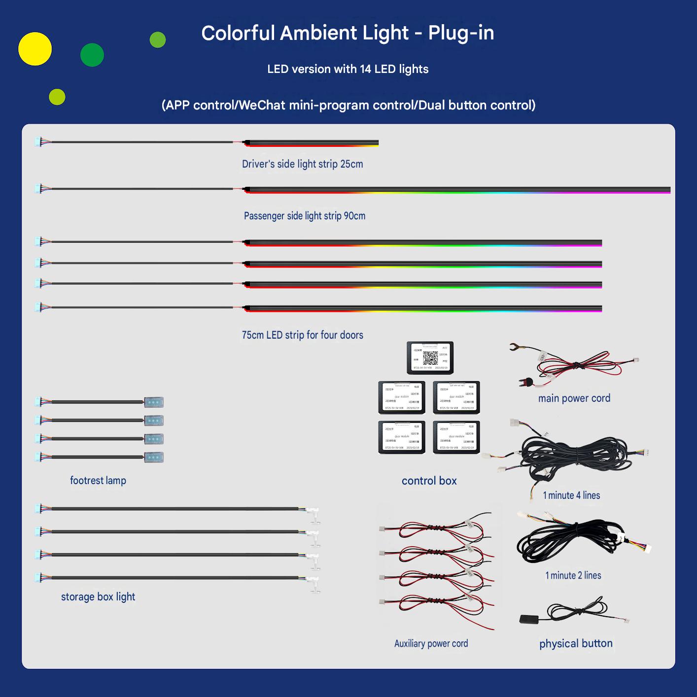 Universal direct insertion ambient light-14 lamp storage box lamp