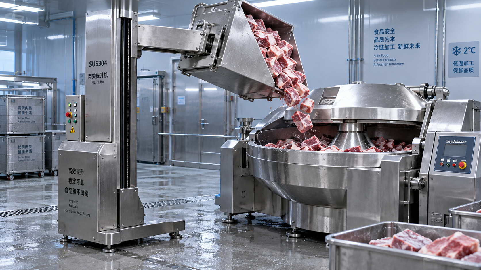 Meat Elevator Selection by Load Capacity, Discharge Height, and Batch Size