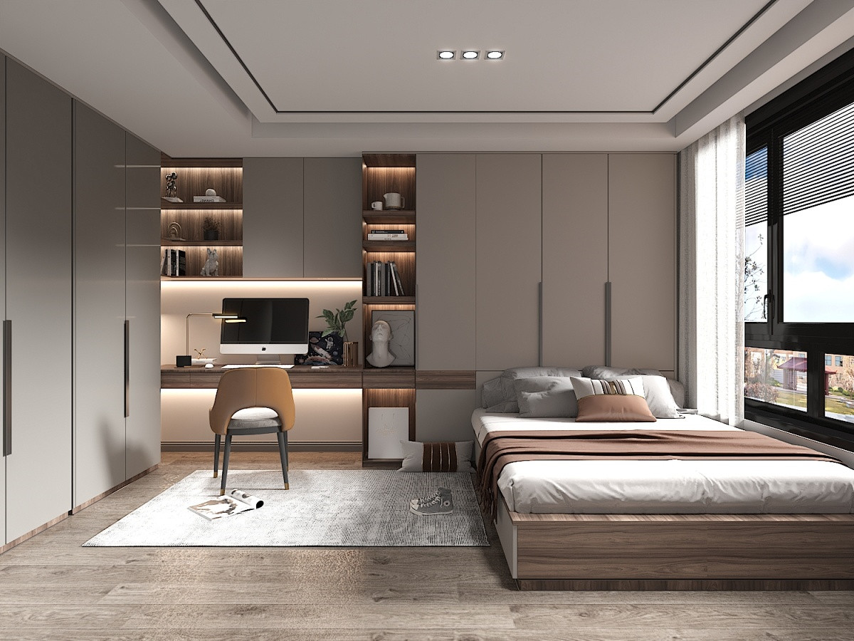 Customized European style minimalist wardrobe