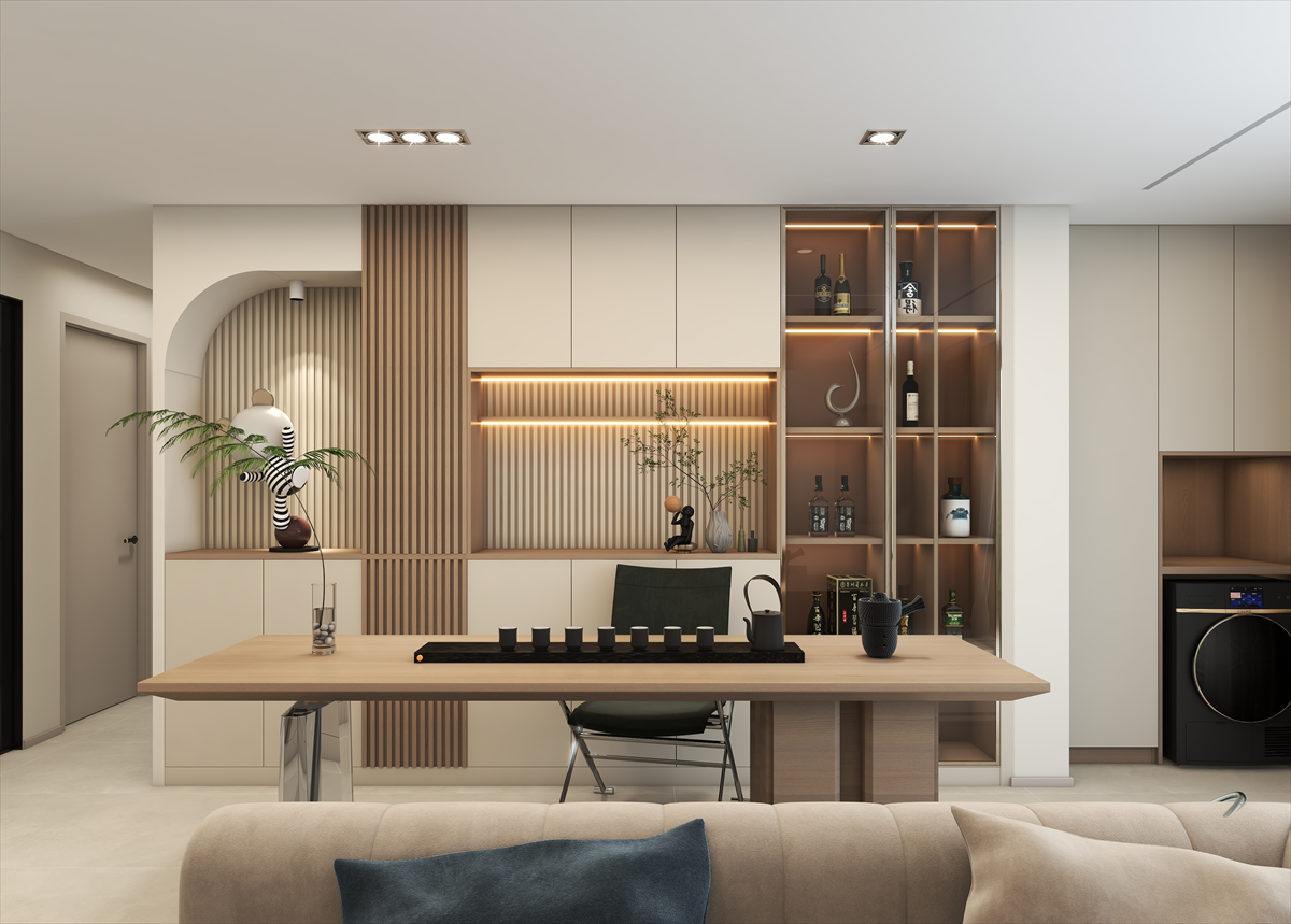 New Chinese style overall wine cabinet customization