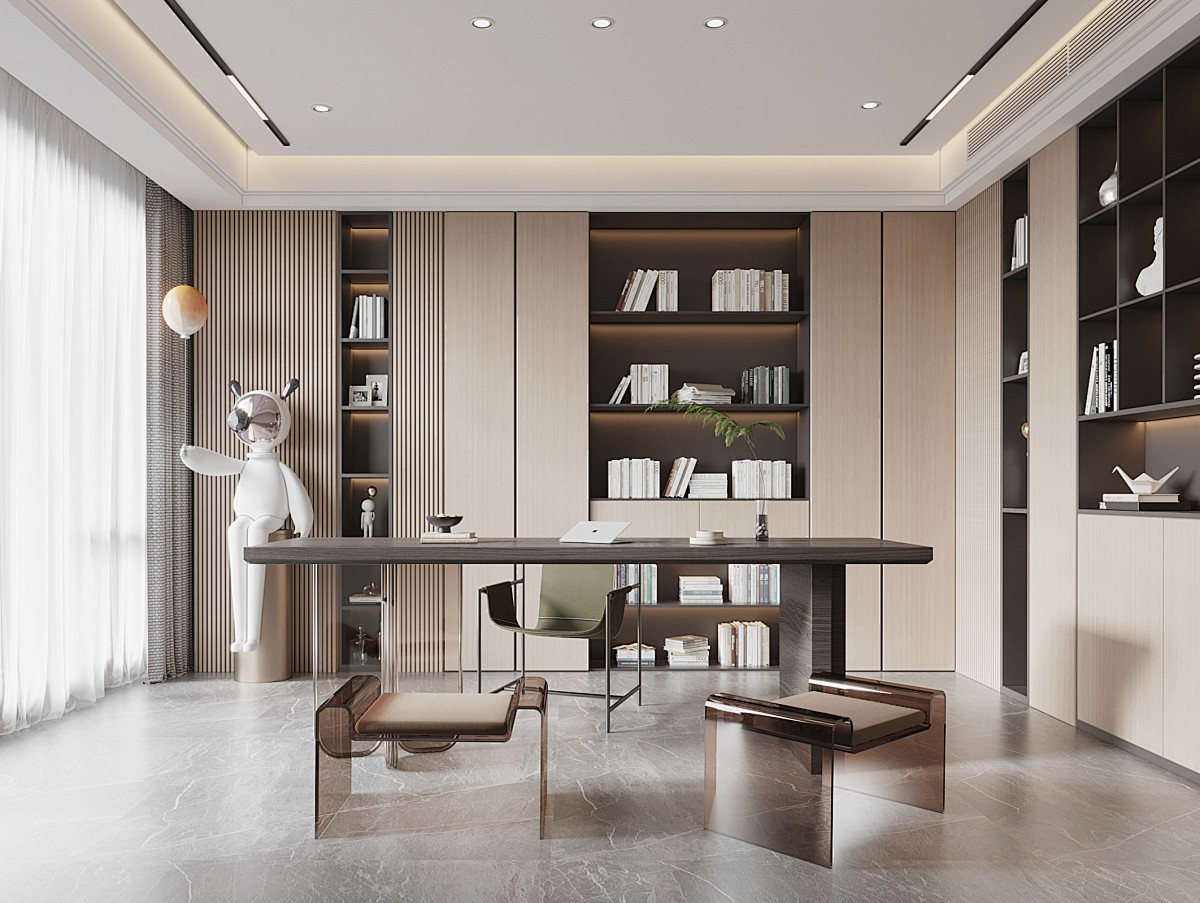 Simplified modern bookshelf customization