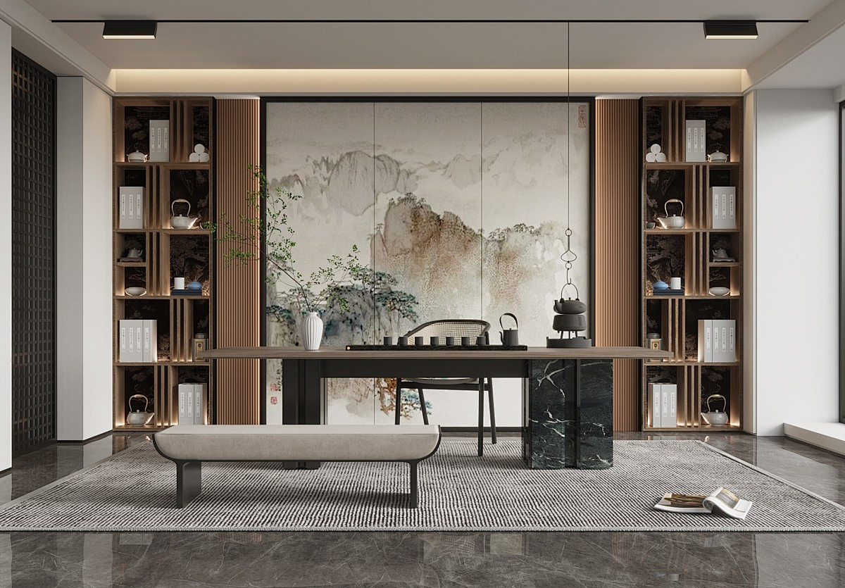 New Chinese style Bookcase Customization