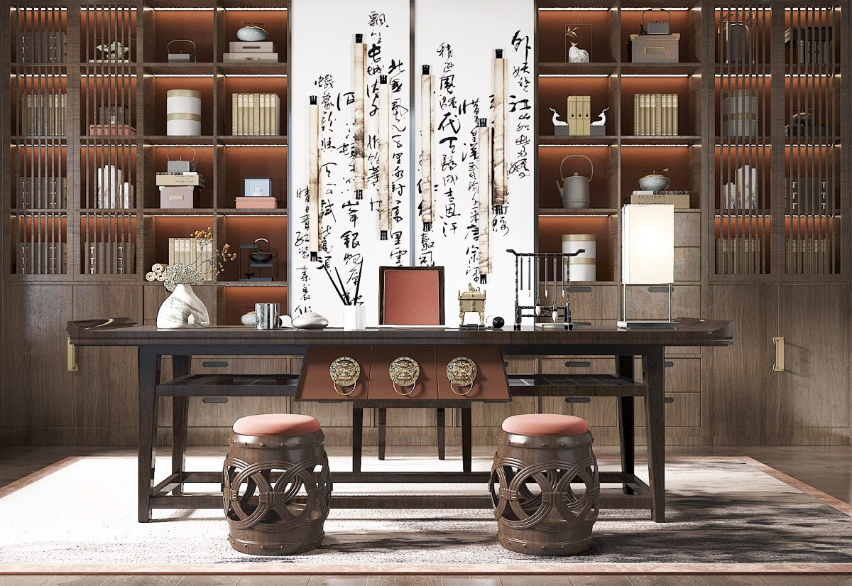 New Chinese style Bookcase Customization