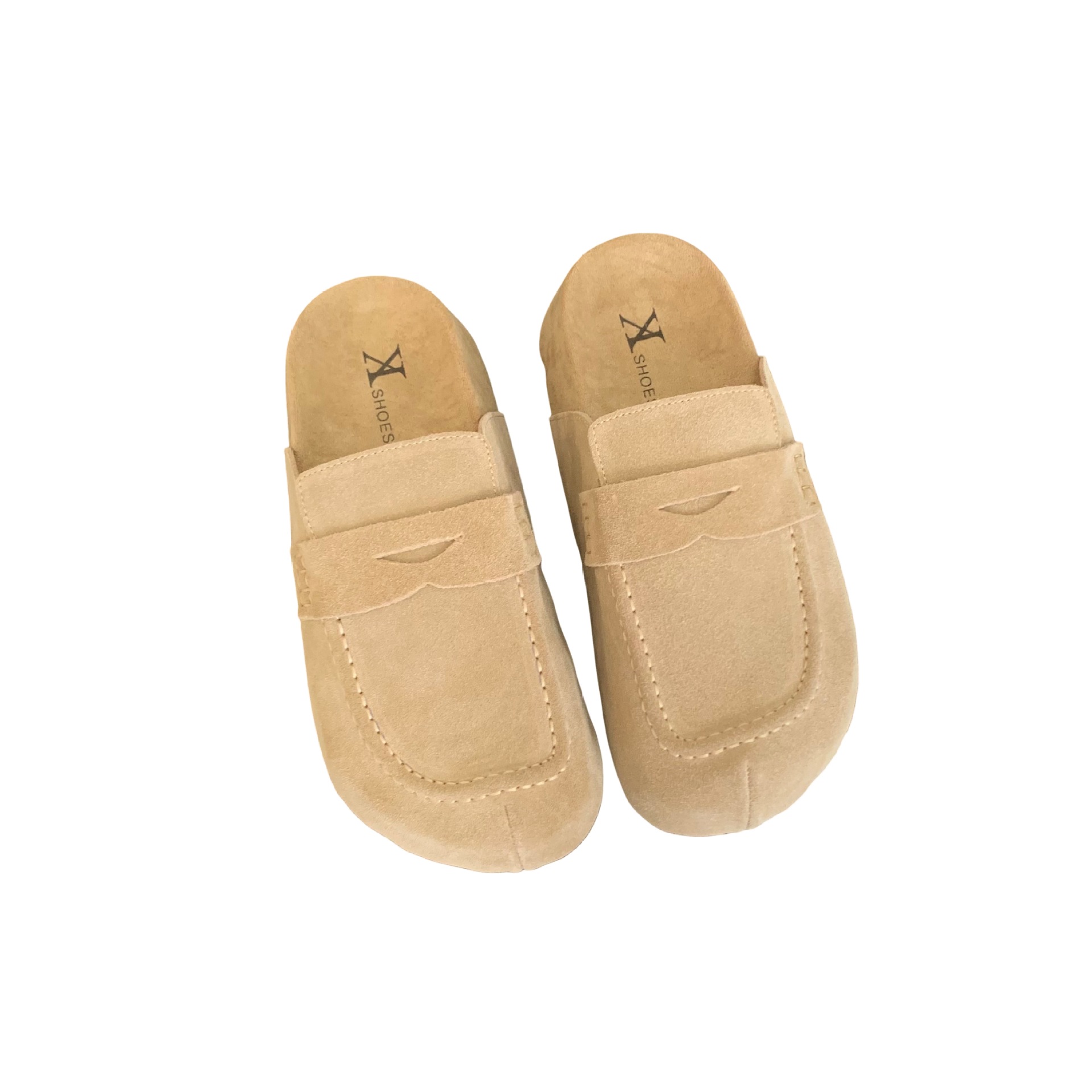 Super popular French style high-end feel thick soled toe half slippers for women in spring, wearing new genuine leather shoes for lazy people with a foot kick