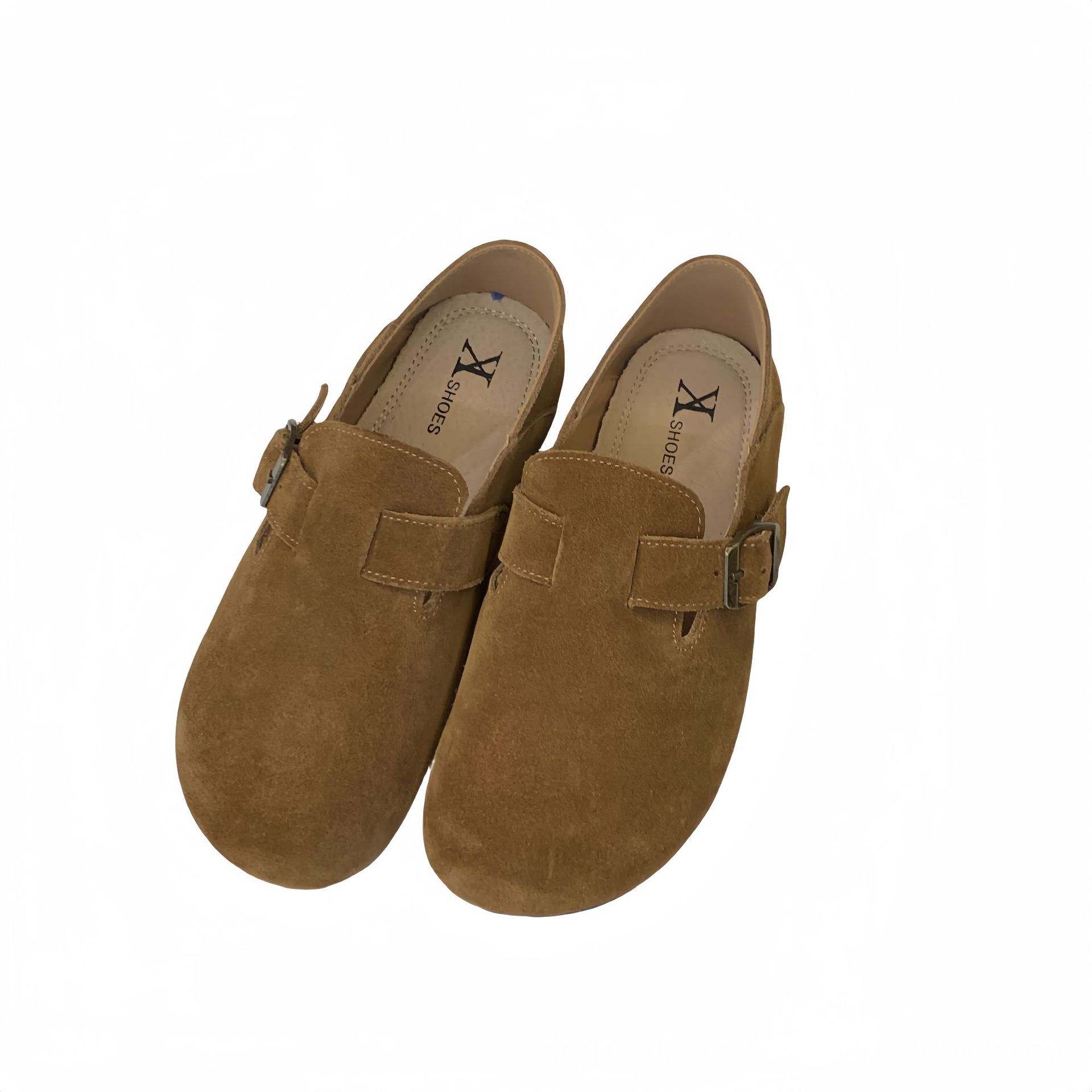 Versatile Boken genuine leather shoes for women, all inclusive single shoes, two in one, Japanese genuine leather, autumn and winter, flat bottomed with velvet, retro soft soled shoes