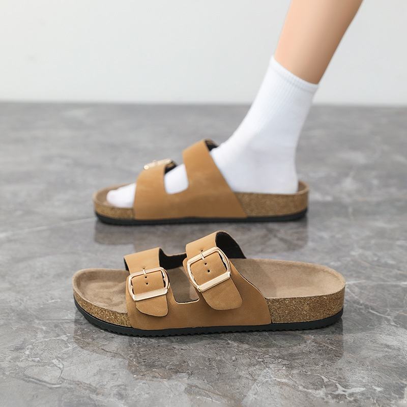 Factory customized logo customization OEM ODM men's summer new style one foot sandals simple casual outdoor couple beach shoes