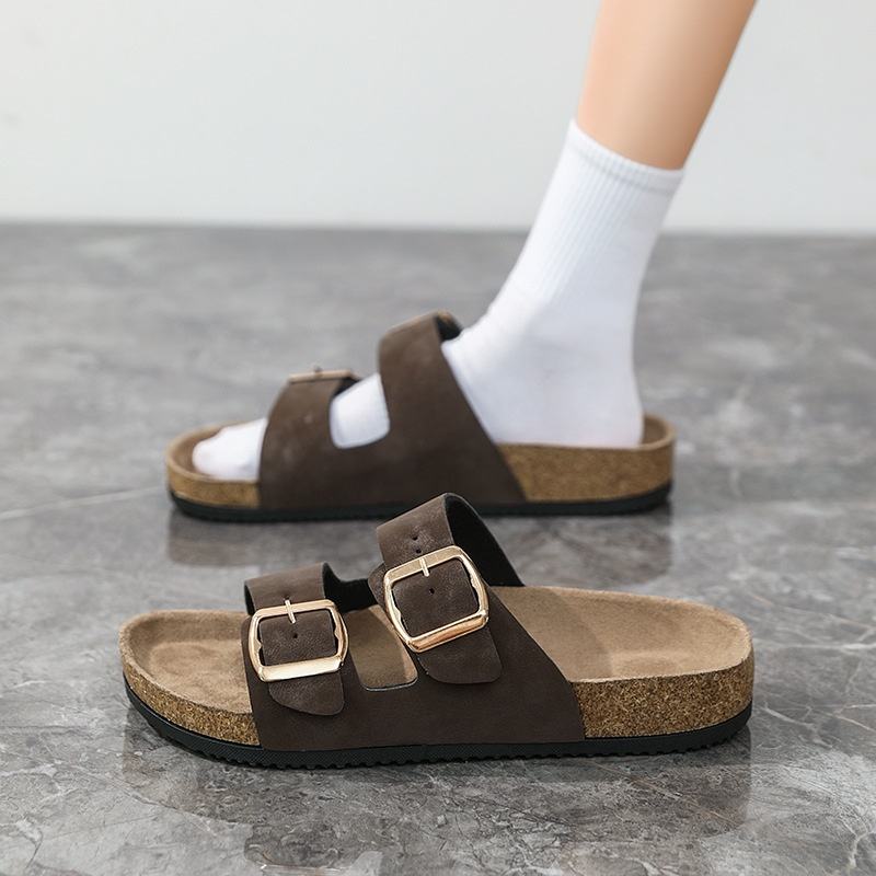 Factory customized logo customization OEM ODM men's summer new style one foot sandals simple casual outdoor couple beach shoes