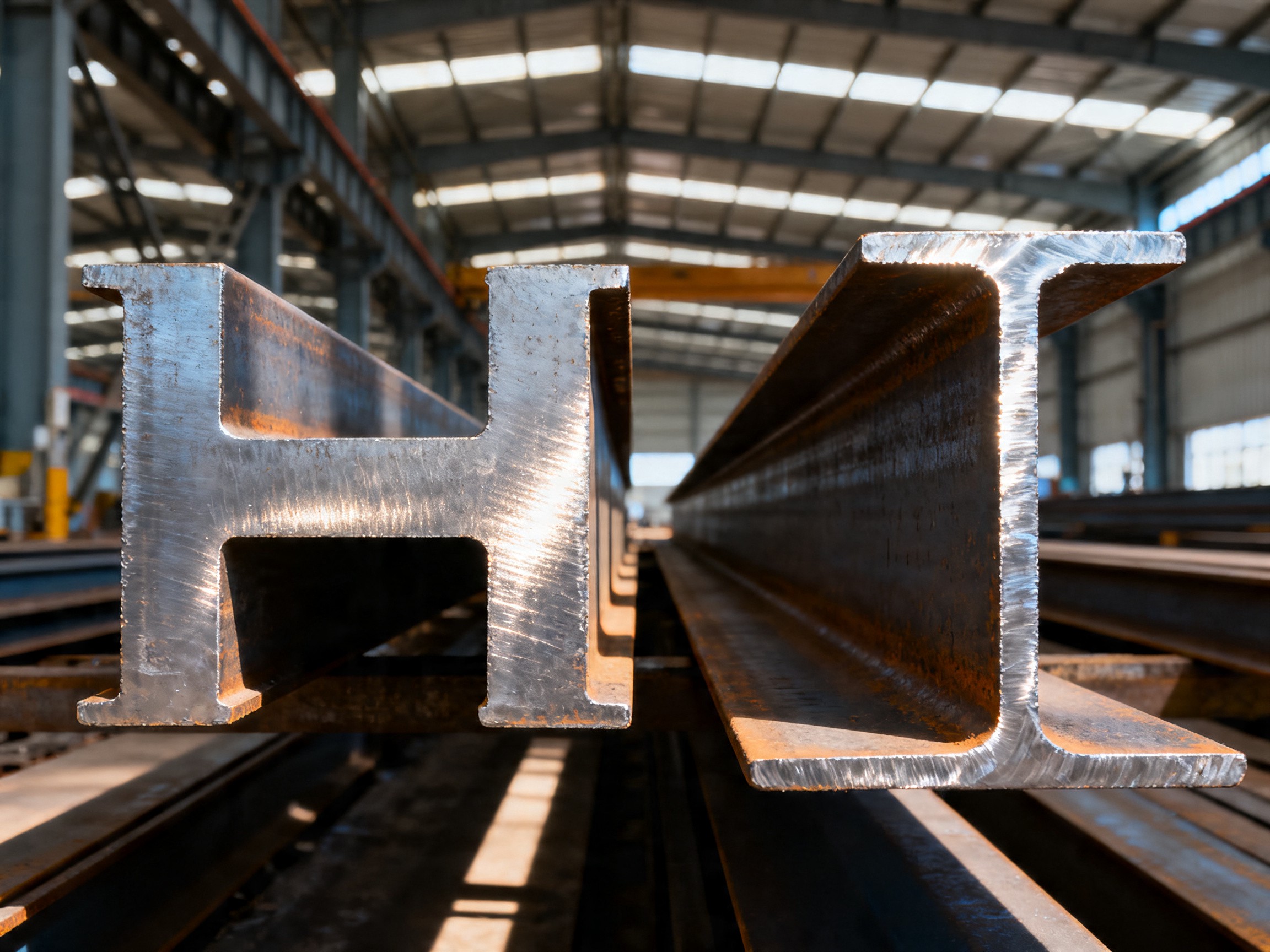 The difference between H-beams and I-beams
