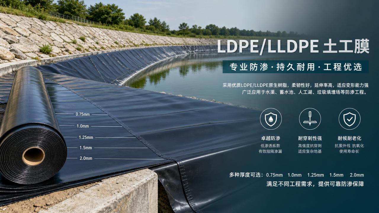 LDPE LLDPE Geomembrane Thickness Guide for Different Applications
