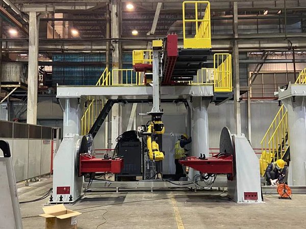 Excavator undercarriage and platform welding workstation project