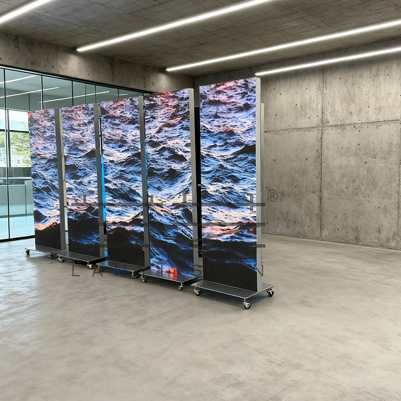 Five connected screens