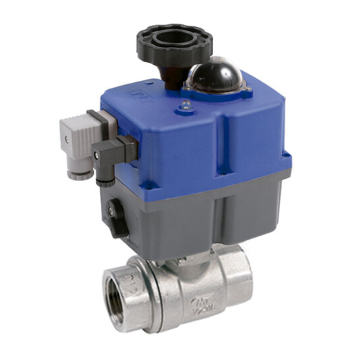 Two Pieces Ball Valve Full Bore Threaded End Iso Mounting Pad With Actuator Low Voltage