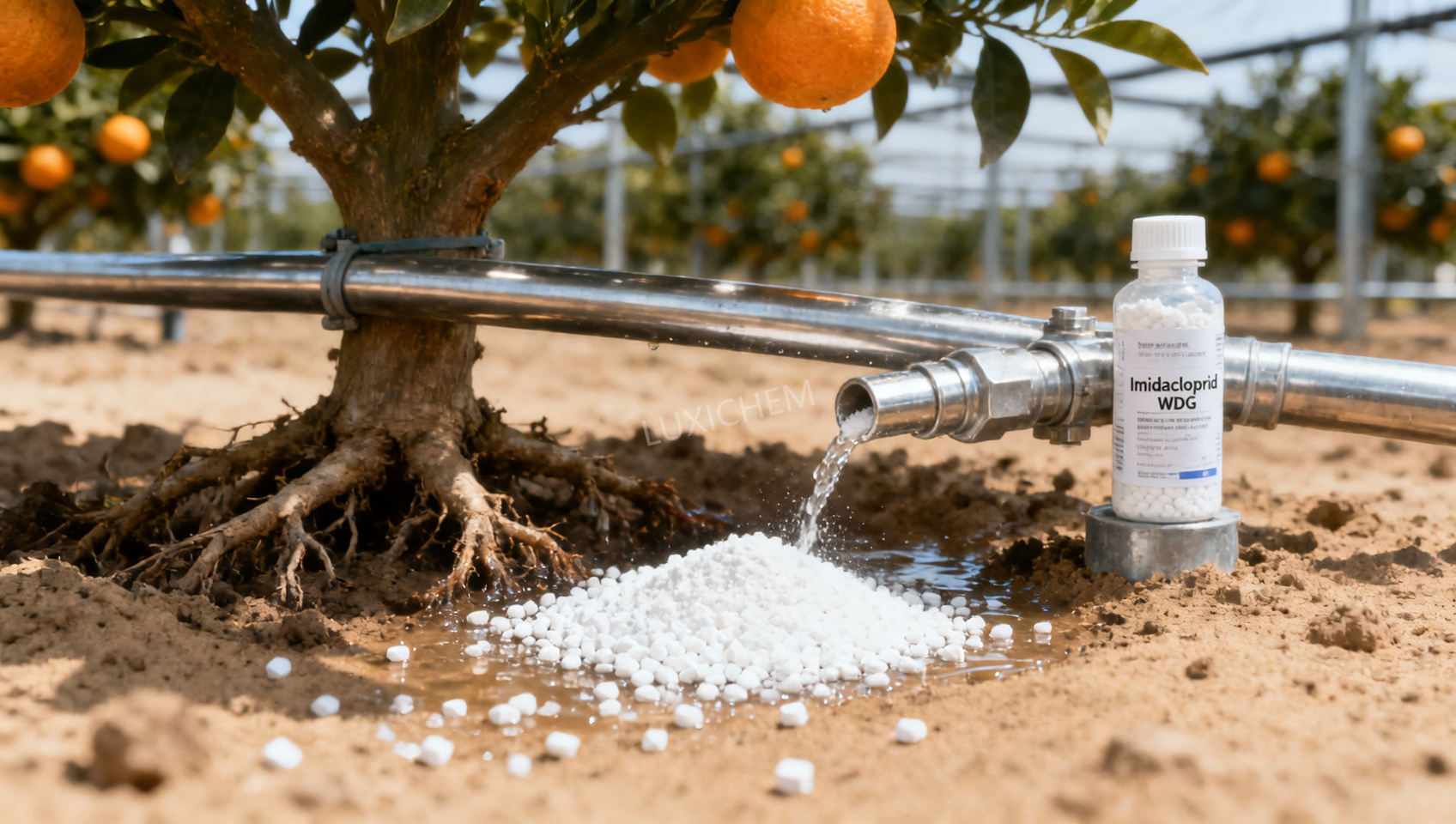 Eficiência de absorção de inseticidas sistêmicos na aplicação na zona radicular em comparação com a aplicação foliar para citros