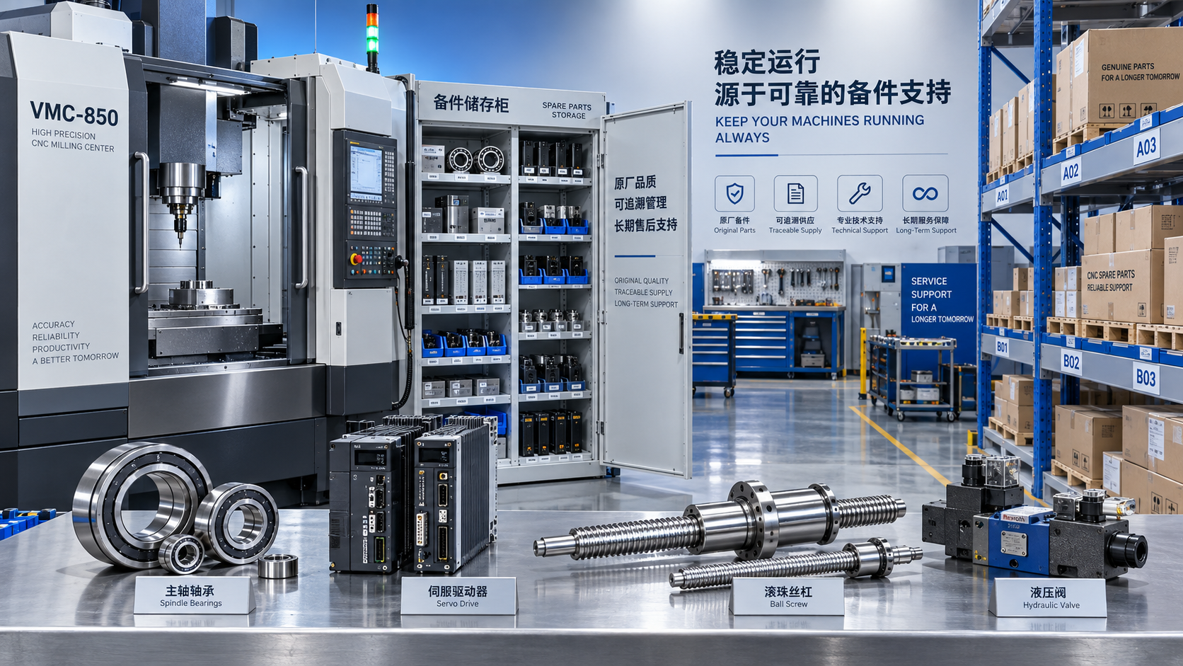 How to verify spare-parts continuity from a milling machines manufacturer