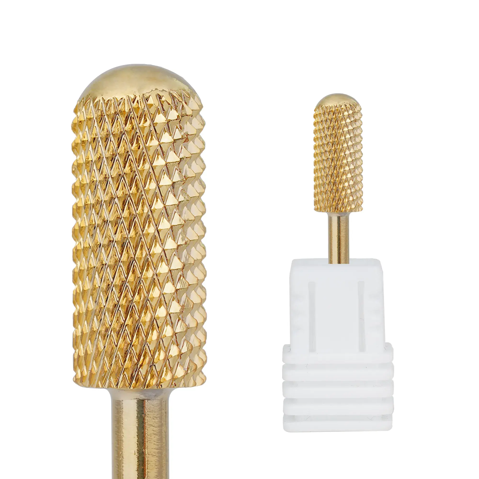 5.35mm Round Top Barrel Gold Carbide Nail Drill Bit Set Hard Gel Removal