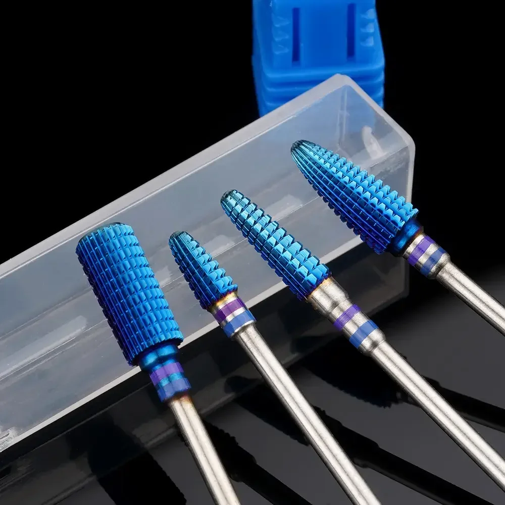 Blue Coated Nail Drill Bits