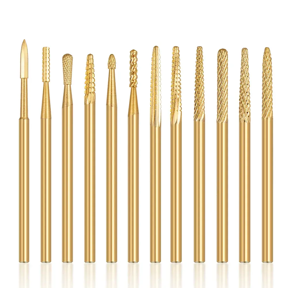 Gold Coated Efficient ＆Stable Nail Drill Bit Cuticle Clean