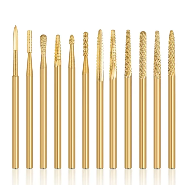 Gold Coated Efficient ＆Stable Nail Drill Bit Cuticle Clean
