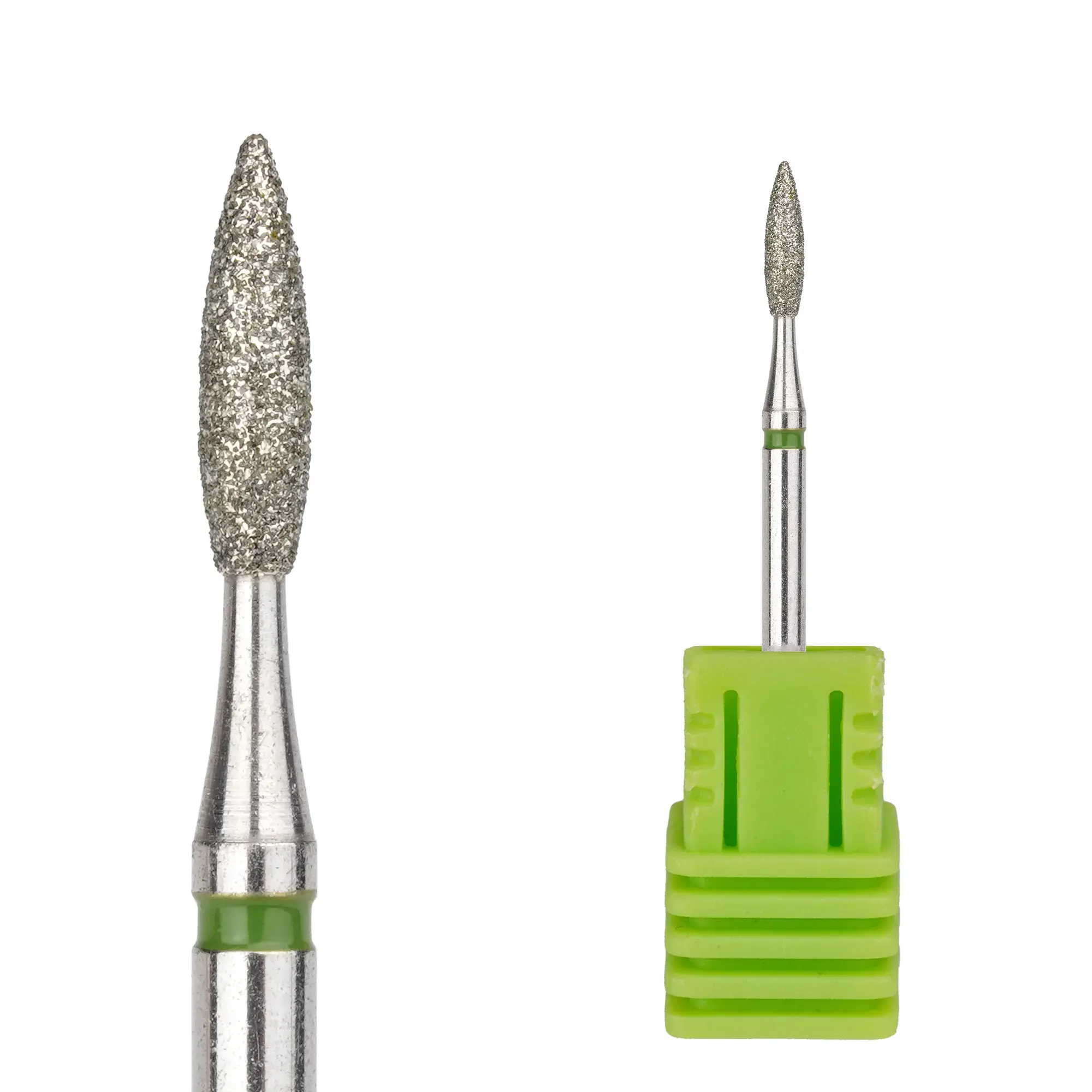 2*8mm Flame Bit Diamond Nail Drill Bits Stainless Steel Cuticle Remover Burr