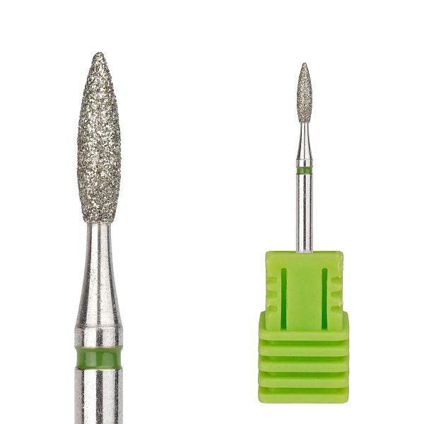 2*8mm Flame Bit Diamond Nail Drill Bits Stainless Steel Cuticle Remover Burr