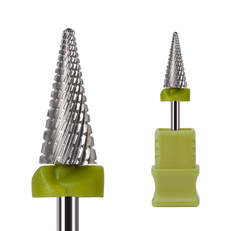 Professional Advanced Safety Cuticle Bits Two-Way Rotate 3/32'' Carbide Tungsten 5 in 1 Nail Drill Bits