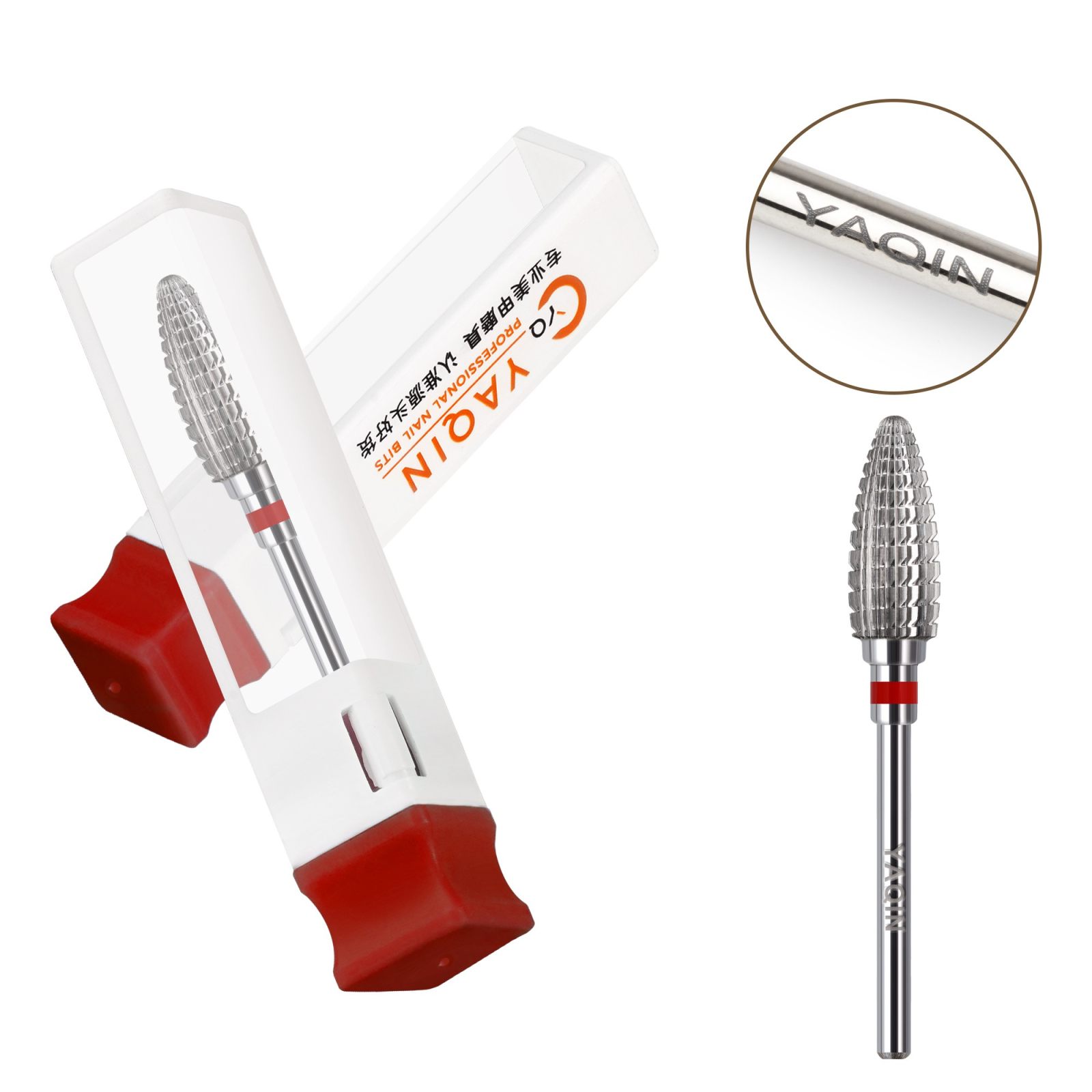 High Quality Carbide Nail Drill Bits Super Long 5 in 1 Electric Manicure Grinding Burr SC Barrel Tungsten Carbide Bit for Nail