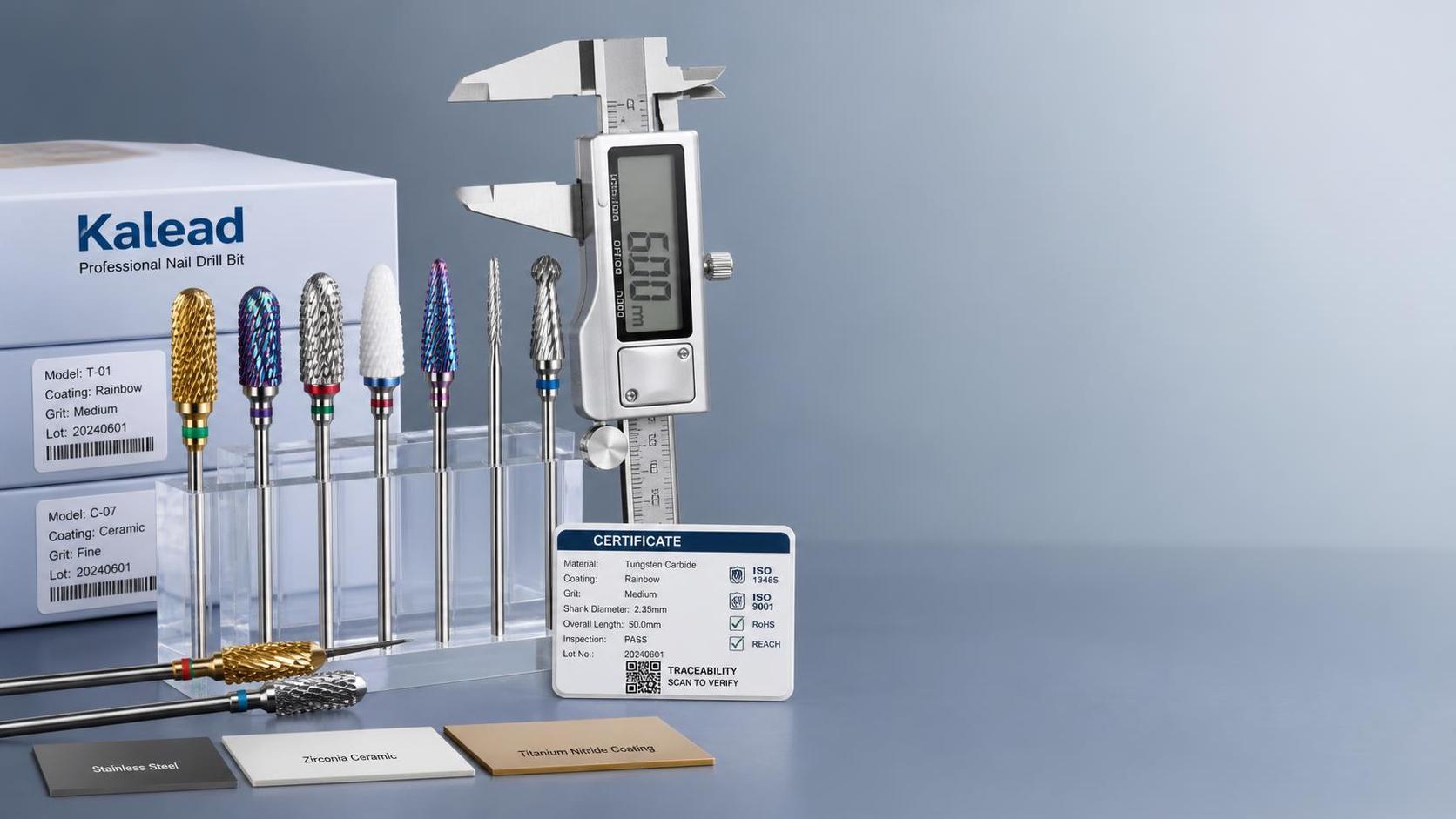 What certifications matter when reviewing a nail drill bit supplier in the UK