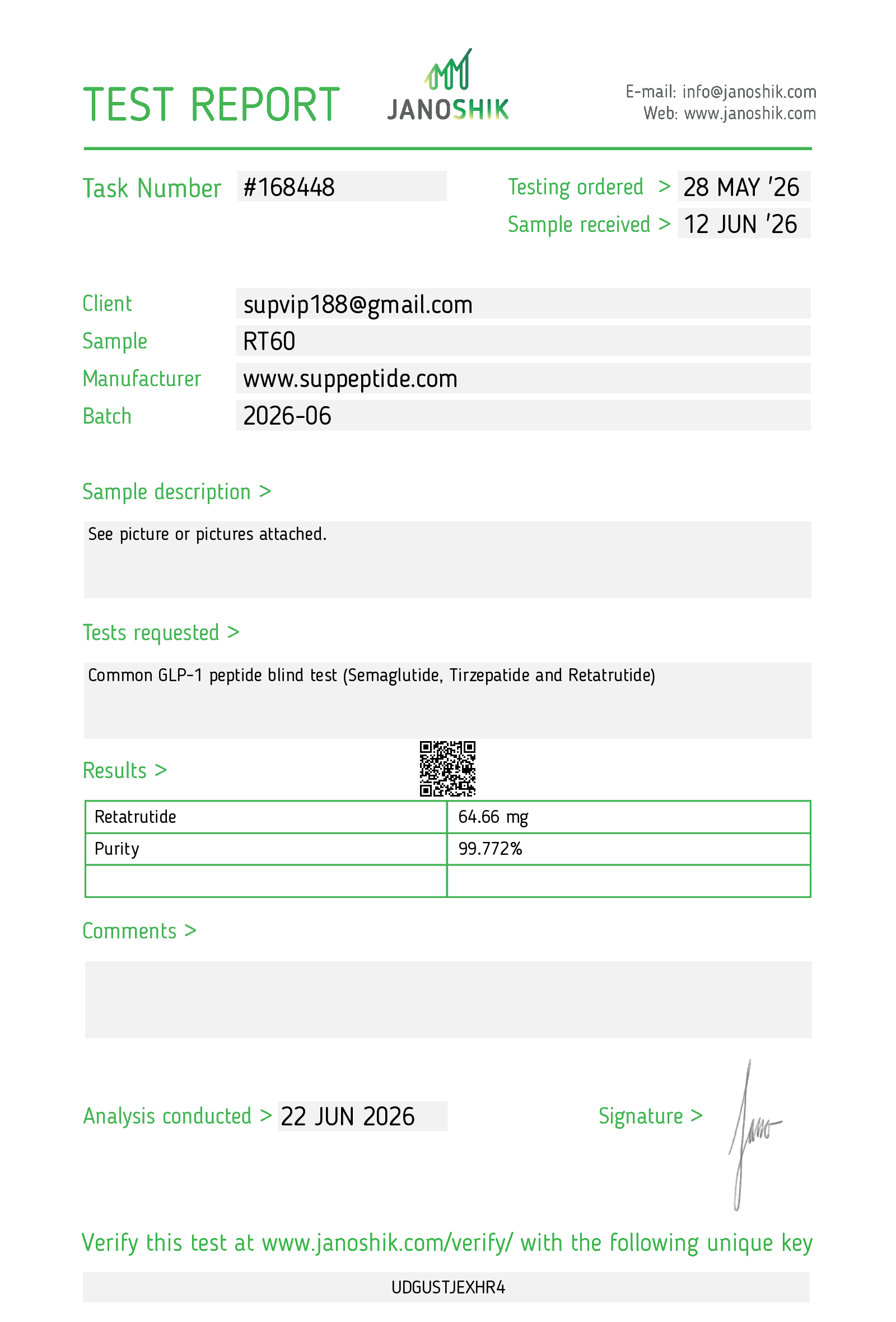RT Peptide 60mg