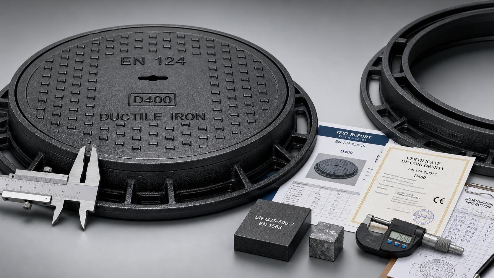 How to tell if a ductile iron manhole cover meets EN 124 requirements