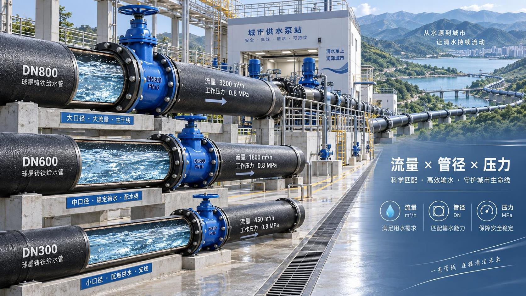 How to select Ductile Iron Pipe for Water Supply by flow demand