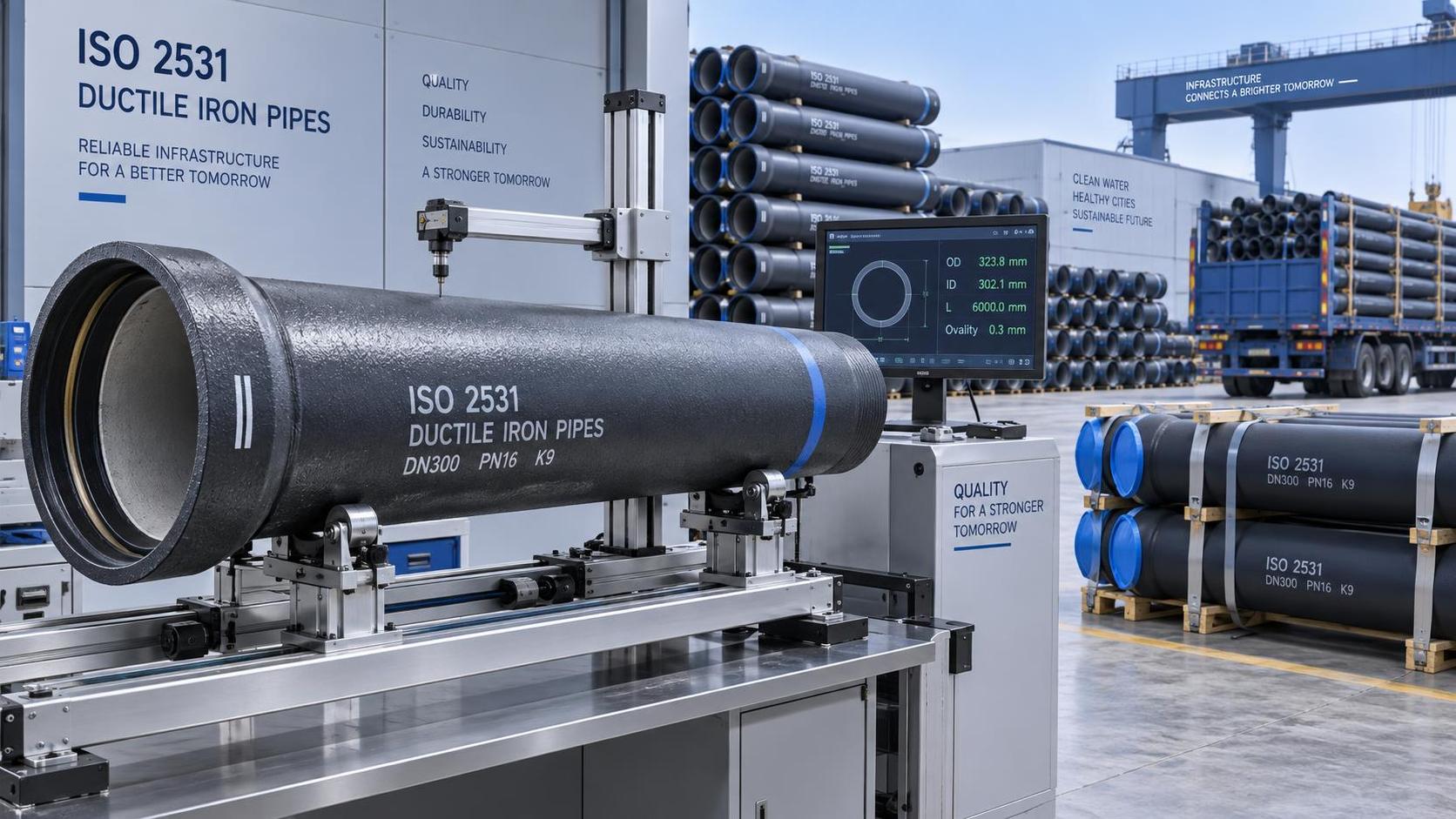 When should ISO 2531 ductile iron pipe be sampled before shipment?