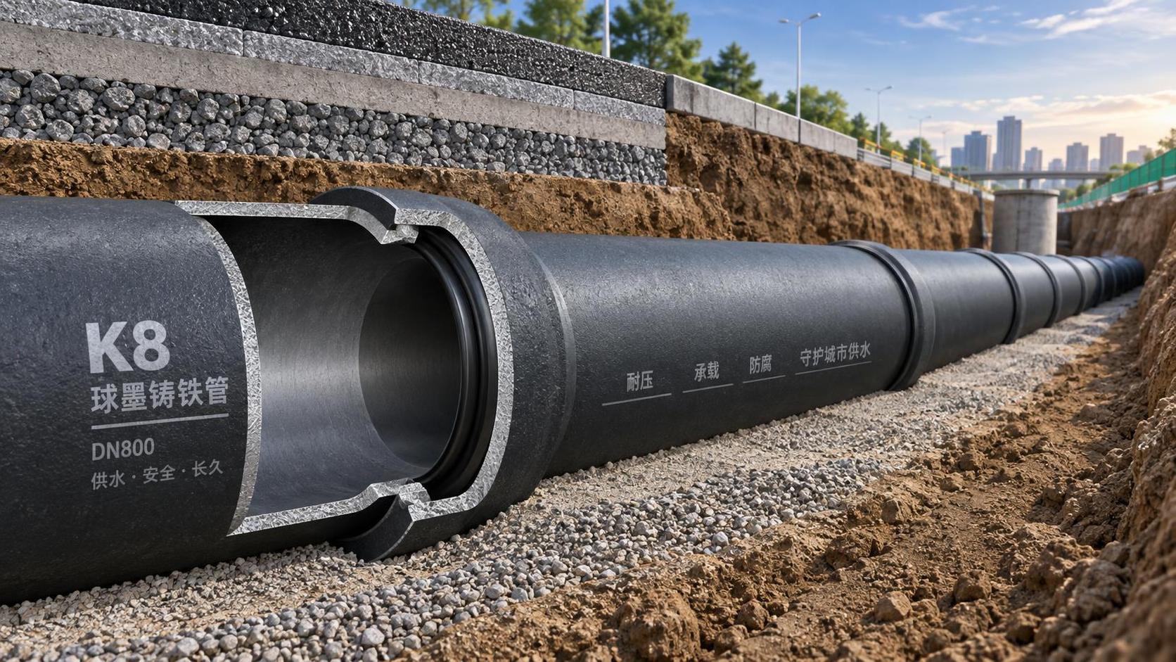 Comment l'épaisseur de paroi K8 des tuyaux en fonte ductile influence le choix du projet
