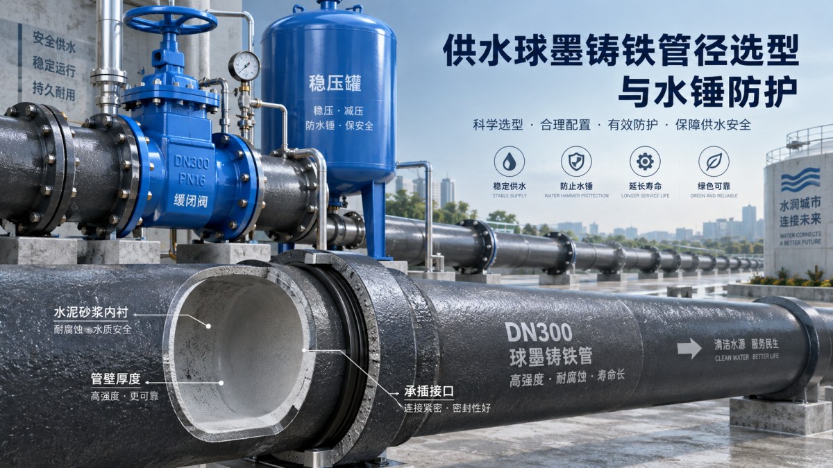 Dimensionnement des conduites en fonte ductile pour l’alimentation en eau afin de résister aux surpressions transitoires