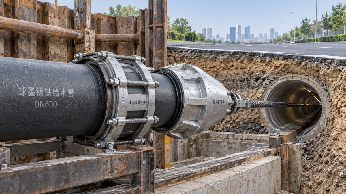 Kann eine duktile Gussrohrleitung für die Wasserversorgung im Pipe-Bursting-Verfahren eingebaut werden?