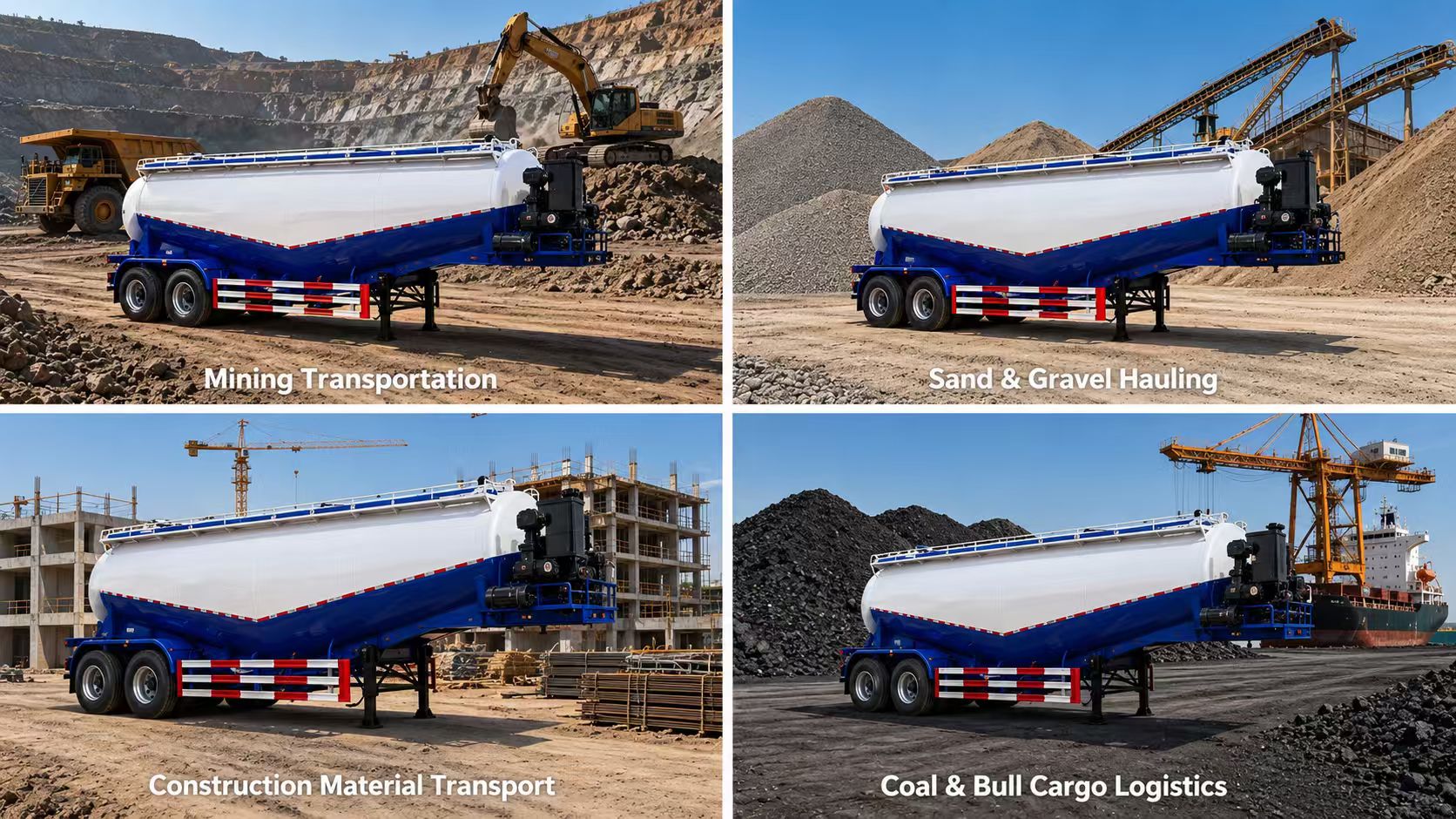 application 2 Axle 25CBM Dry Bulk TankerTrailer